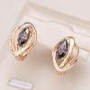 Роскошные красочные серьги с натуральным цирконом для женщин цвета розового золота винтажные изящные повседневные украшения для вечеринки изящные серьги