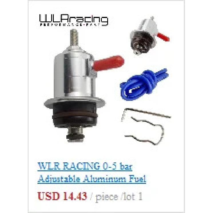WLR - Universal Black Fuel Pressure Regulator With White Oil Gauge 3 Pieces AN6 Fittings 30-70 PSI WLR7845