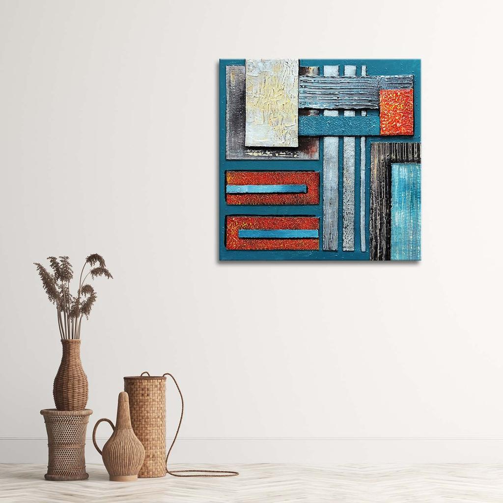 Canvas Print, Abstraction Composition with Blue
