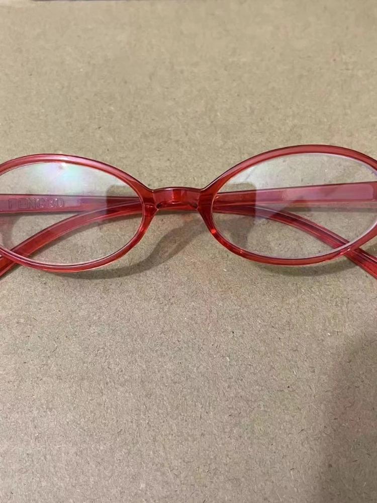 Женские очки Y2K Ретро Овальные для близорукости Красная Зеленая оправа Стекло Модные Очки Декоративные Компьютерные Анти-синие Очки для Вождения