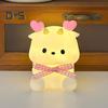 Bear Night Light Cute Silicone Lamp Soft Glow Flicker Free Battery Powered Cartoon LED Bedside Lamp Room Decoration
