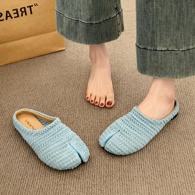 Нишевые плетеные свиные копытца и полутапочки для женской верхней одежды 2025 новые модели с юбками и сумкой-педалью, головные тапочки