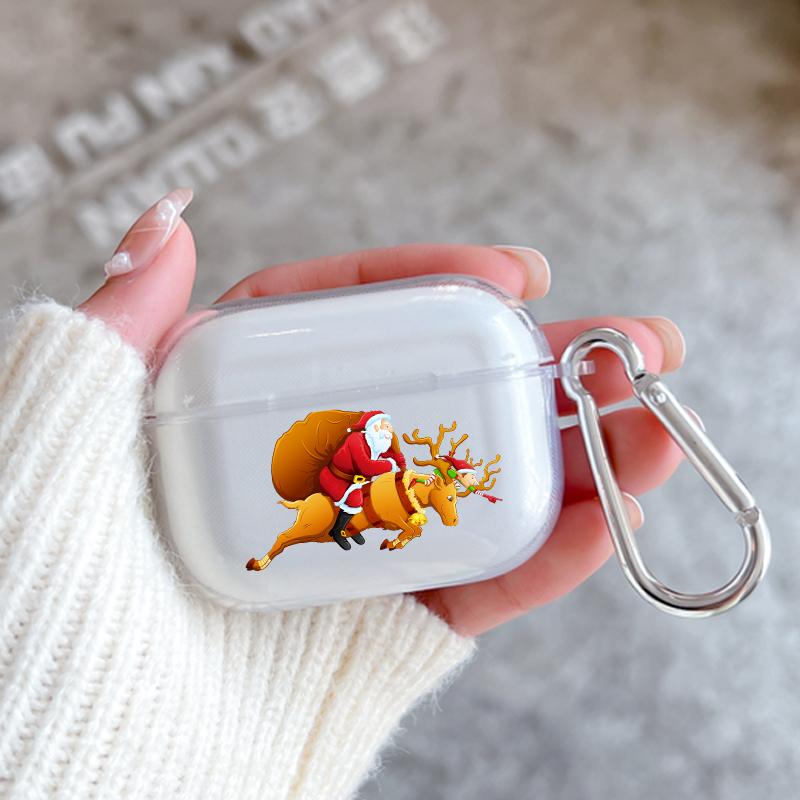 С Рождеством Силиконовый Чехол Для Apple Airpods 1 или 2 Ударопрочный Чехол Для AirPods 3 Pro Pro2 Прозрачный Защитный Чехол Для Наушников