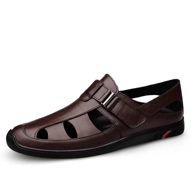 Роскошные брендовые мужские сандалии из натуральной кожи, мокасины, мужские деловые модельные сандалии в итальянском стиле, кожаная обувь ручной работы, мужские сандалии