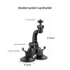 Double Suction Cup Mount Car Holder For GoPro Hero 12 11 10 9 8 7 6 5 4 SJCAM Insta360 X2 X3 DJI Osmo Action Camera Accessories