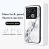 For Infinix GT 20 Pro 5G Tempered Glass Case Marble Pattern Protective Phone Cover