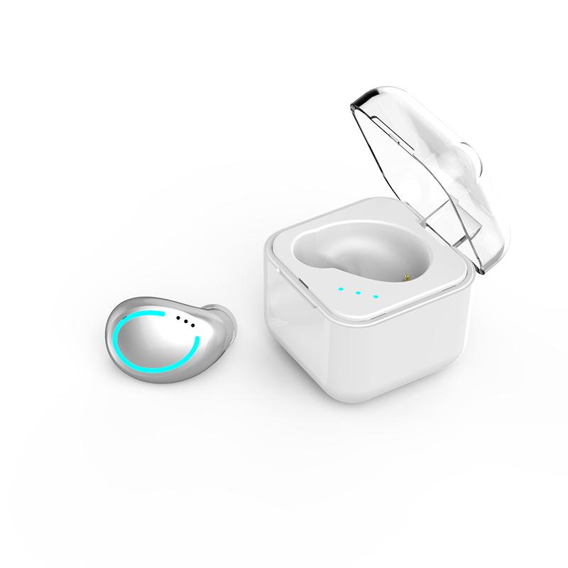 VAORLO Mini Single Bluetooth Earphone IN-Ear Invisible Hifi Music Wireless Earbuds Noise Cancel Headset With Charging Box For Smart Phone