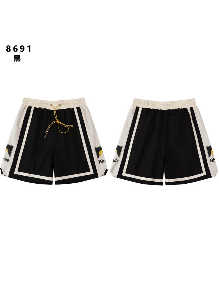 American trendy brand RHUDE 3M reflective letter printing casual sports shorts men's and women's same five-point pants