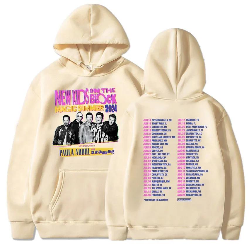 Pop Music Band NKOTB-B Pullovers The Magic Summer Tour 2024 Hoodies Roupas Femininas Long Sleeve Hooded Sweatshirt Sudaderas