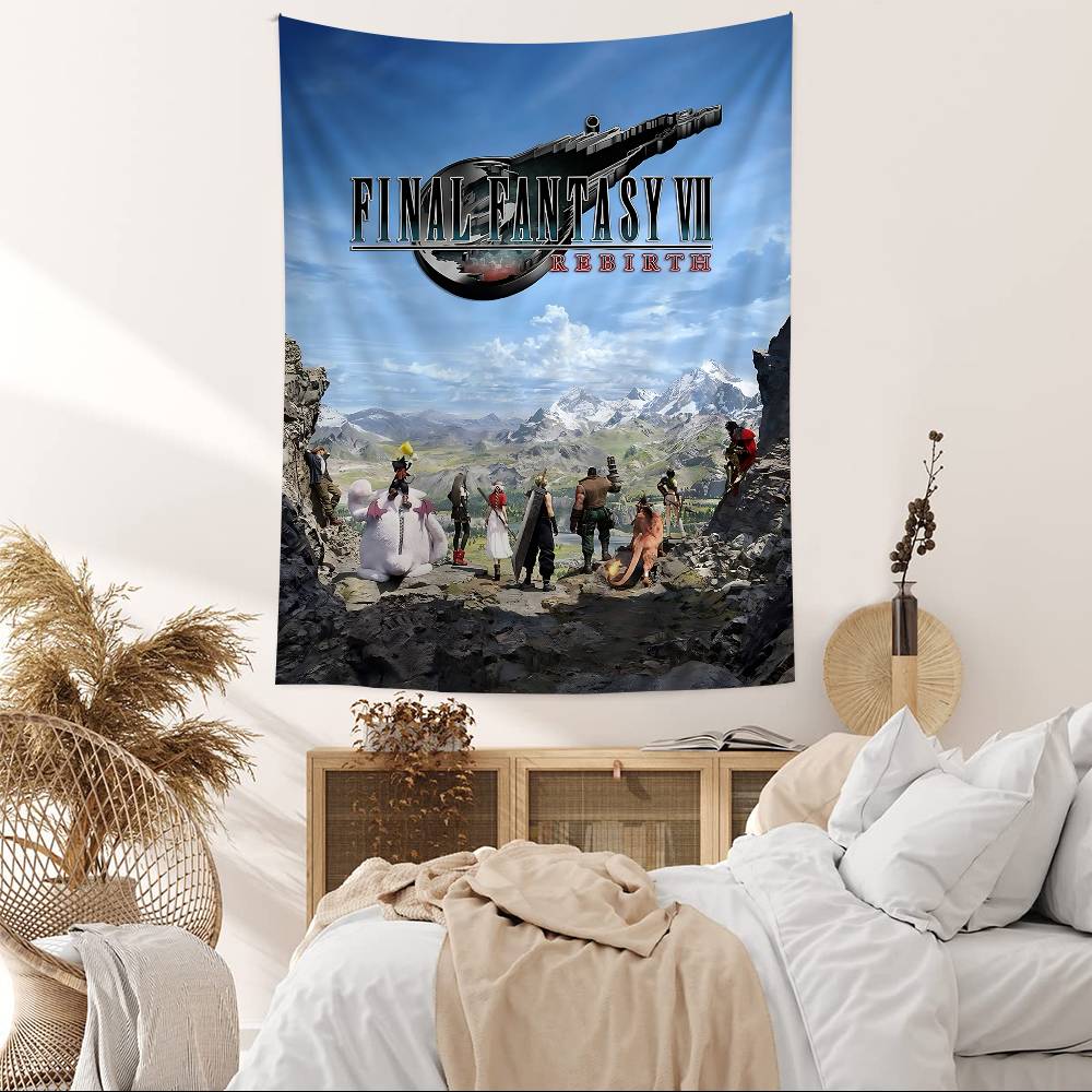 Серия Final Fantasy Игровое Аниме Гобелен Хиппи Цветок Ковры для Стен Декор Комнаты Общежития Настенное Украшение Домашний Декор