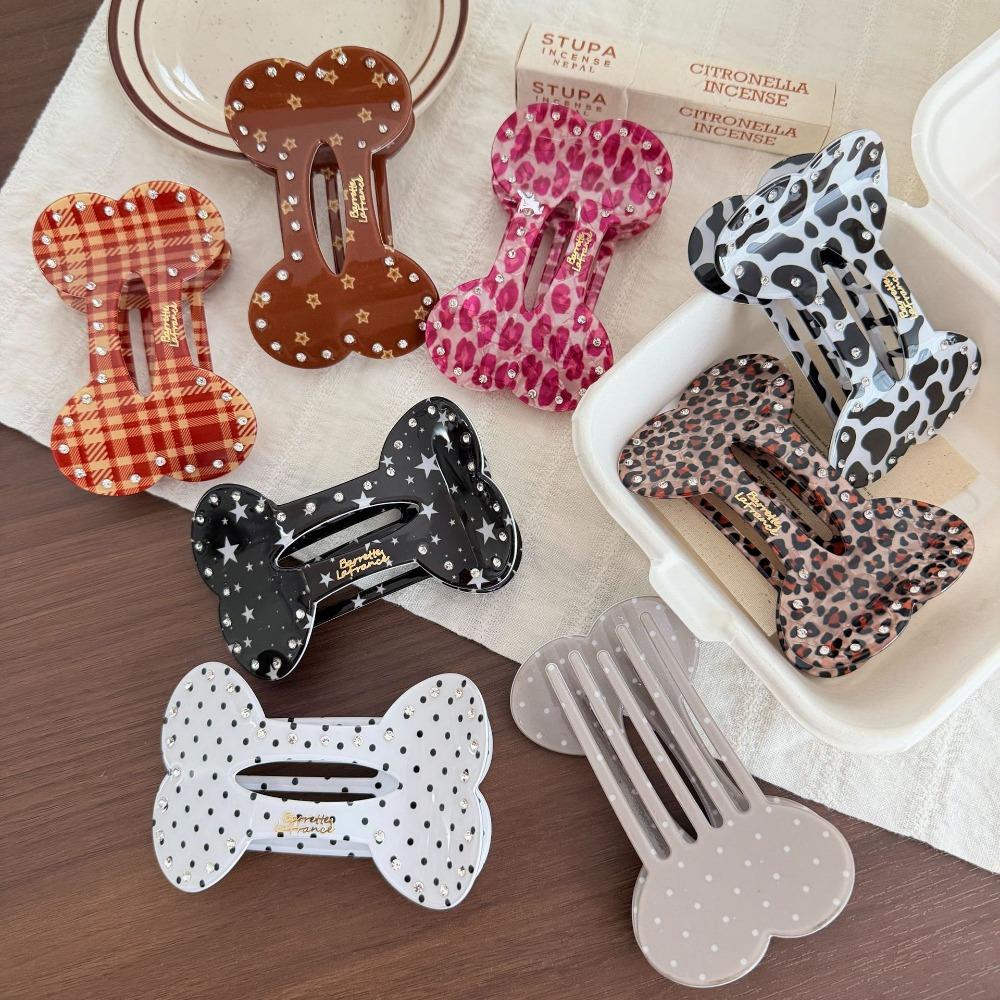 Rhinestone Flat Hair Claw Bone Shaped Hair Accessories Creative Hair Clip