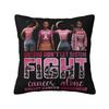For Breast Cancer Support With Pink Ribbon Pillowcase Polyester Cushion Cover Decor Throw Pillow Case Cover Home Zipper 4040cm