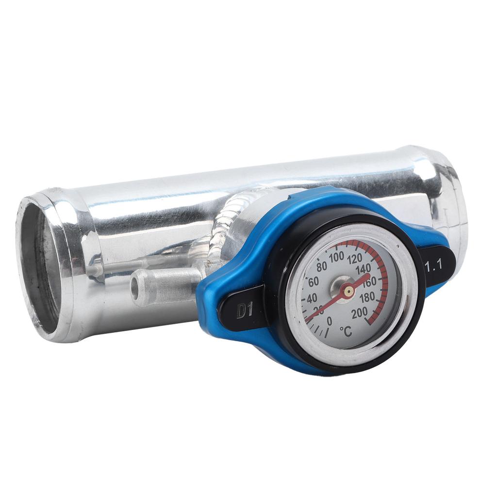 38мм 1,5 дюйма Врезной патрубок радиатора Алюминиевый с датчиком температуры для двигателя