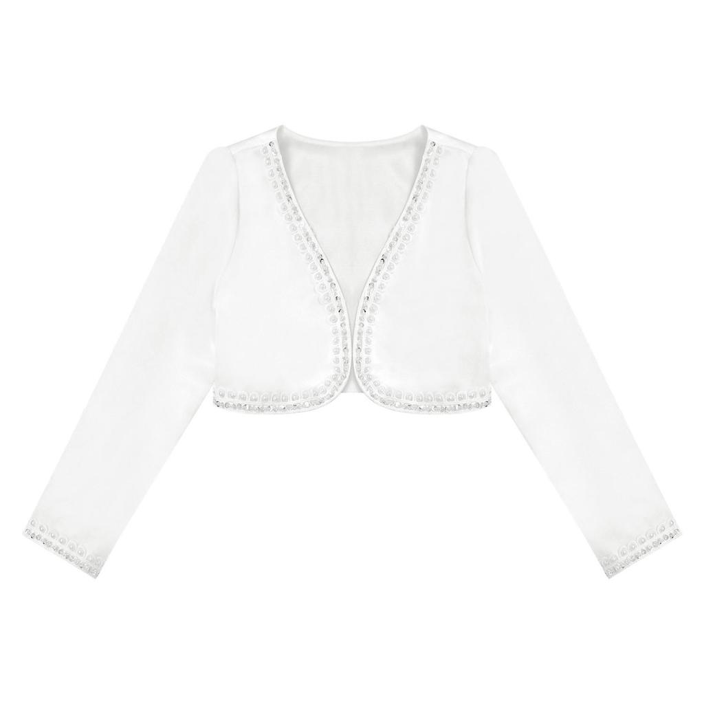 Болеро с длинными рукавами для девочек, платье с цветочным узором для девочек, накидка, детская короткая куртка, кардиган, топ