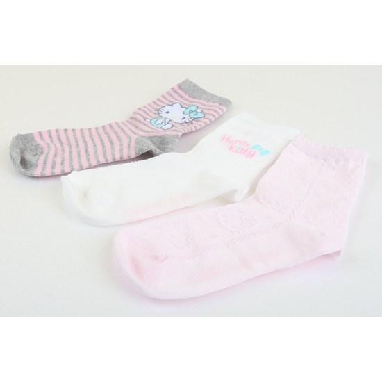 Hello Kitty Носки среднего размера с синей лентой для девочек, комплект из 3 ножек, популярный персонаж в Корее