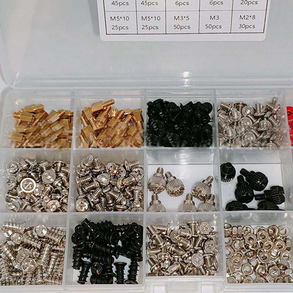 Набор из 502 шт. компьютерных винтов, набор стоек и шайб из углеродистой стали для ремонта корпуса и