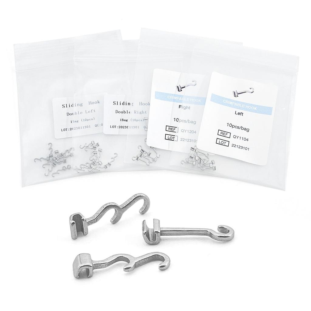 Стоматологические раздвижные обжимные крючки правый/левый стоматологический ортодонтический крючок стоматологический изогнутый обжимной крючок длина 8 мм