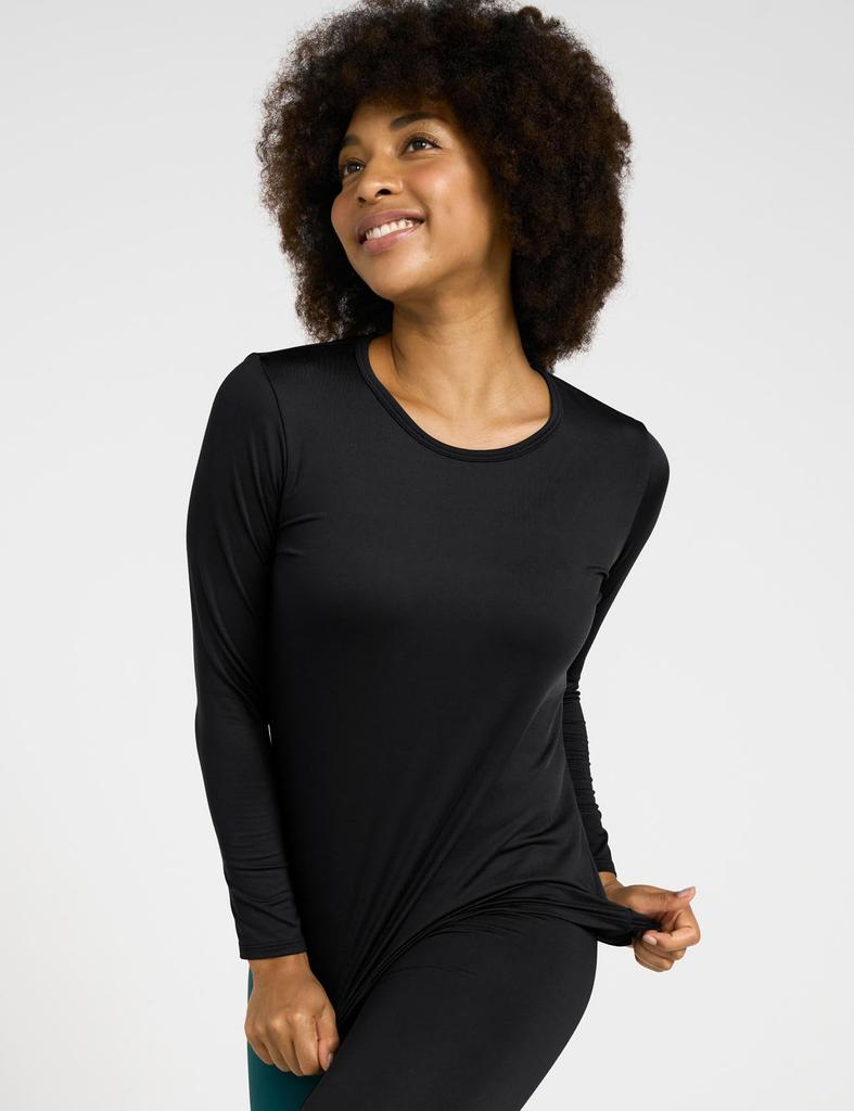 Warm Winter Underwear Set Medium Weight and Bottom Size (Lapasa) Innerwear, Wear, Women's Fleece-Lined [2-1. Black, (Top Set), S]