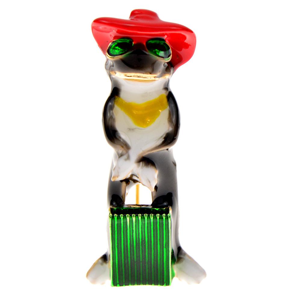 Blucome Alloy Enamel Pins Cute Frog Anime Brooch for Woman Man Suit Hijab Pins Christmas Gifts