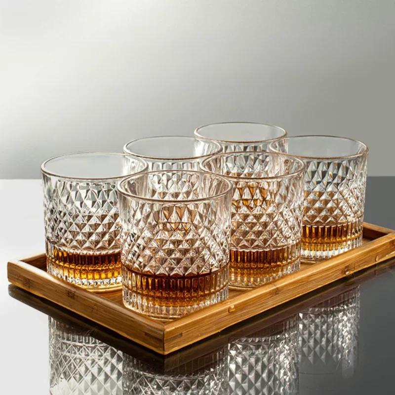 1/2/3pcs European Style Glass Cup, Household Transparent Foreign Wine Cup, Whiskey Glass, Creative Beer Glass, Liquor Set