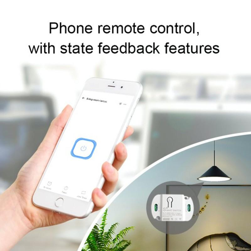 Приложение для умного дома, Wi-Fi + радиочастотный переключатель, настенное реле, модуль таймера, голосовой дом, Alexa, 110 В, 220 В, 10 А, лампа