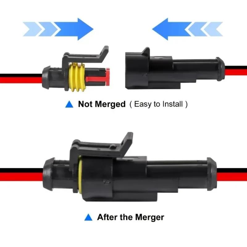 10 шт./5 комплектов 2-контактный водонепроницаемый разъем Папа и Мама 16 AWG провод для автомобиля грузовика лодки электрический разъем