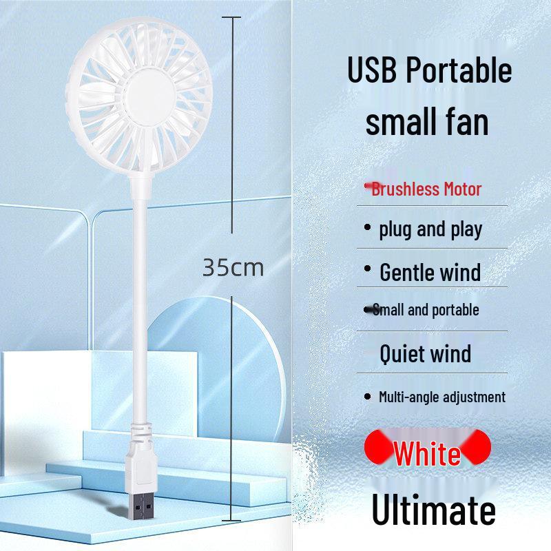 Портативный USB ручной вентилятор: Тихий, Миниатюрный и Совместимый с Power Bank для Офиса, Общежития и Использования на Открытом Воздухе