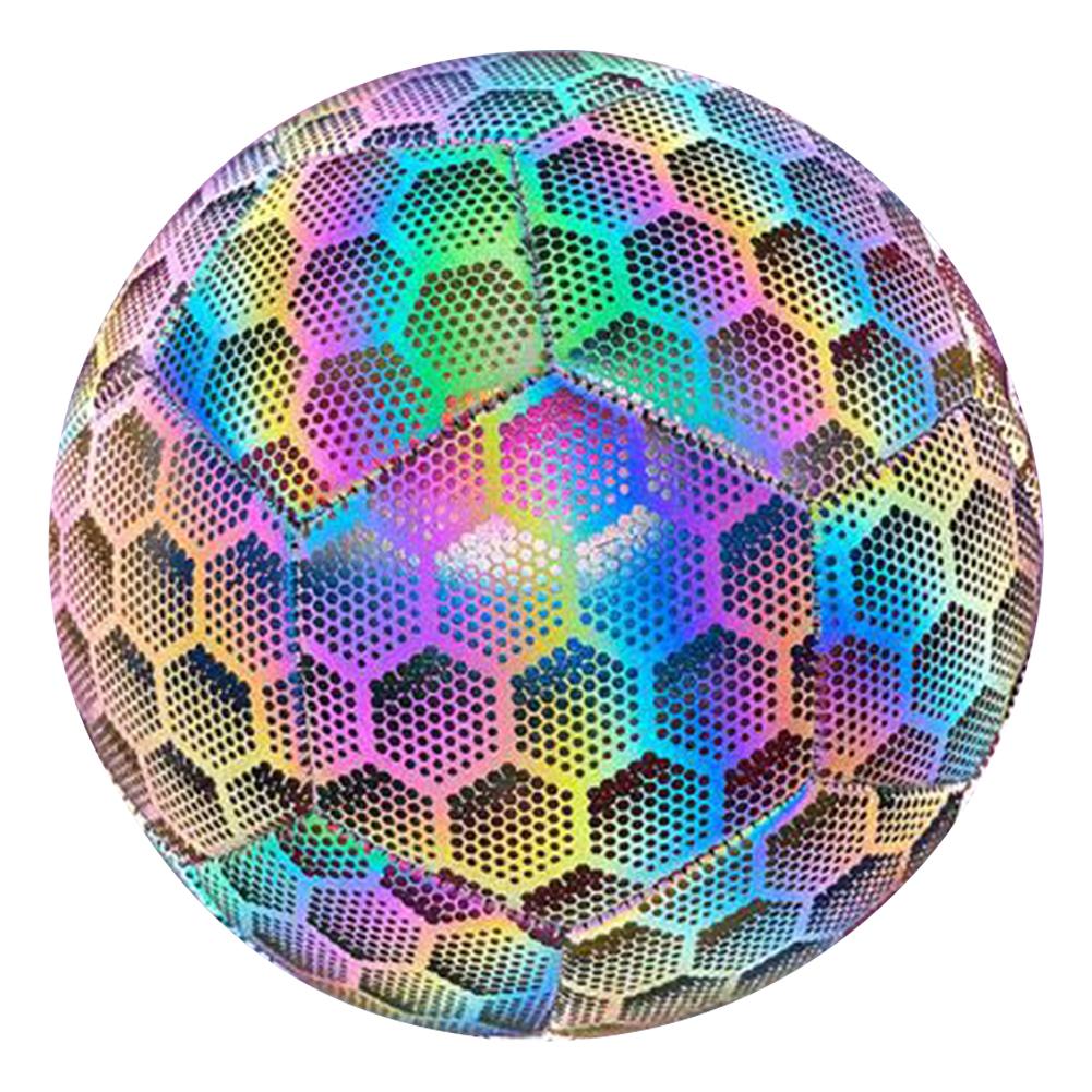 Светящийся светоотражающий футбольный мяч PU размер 5 стандартный голографический спортивный мяч для взрослых тренировка