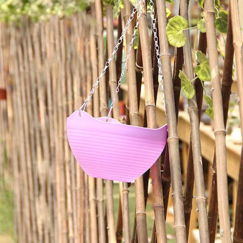 Подвесной горшок для орхидеи с цепочкой, пластиковая подвесная корзина для цветов, подвесной настенный зеленый горшок с горшком для суккулентов