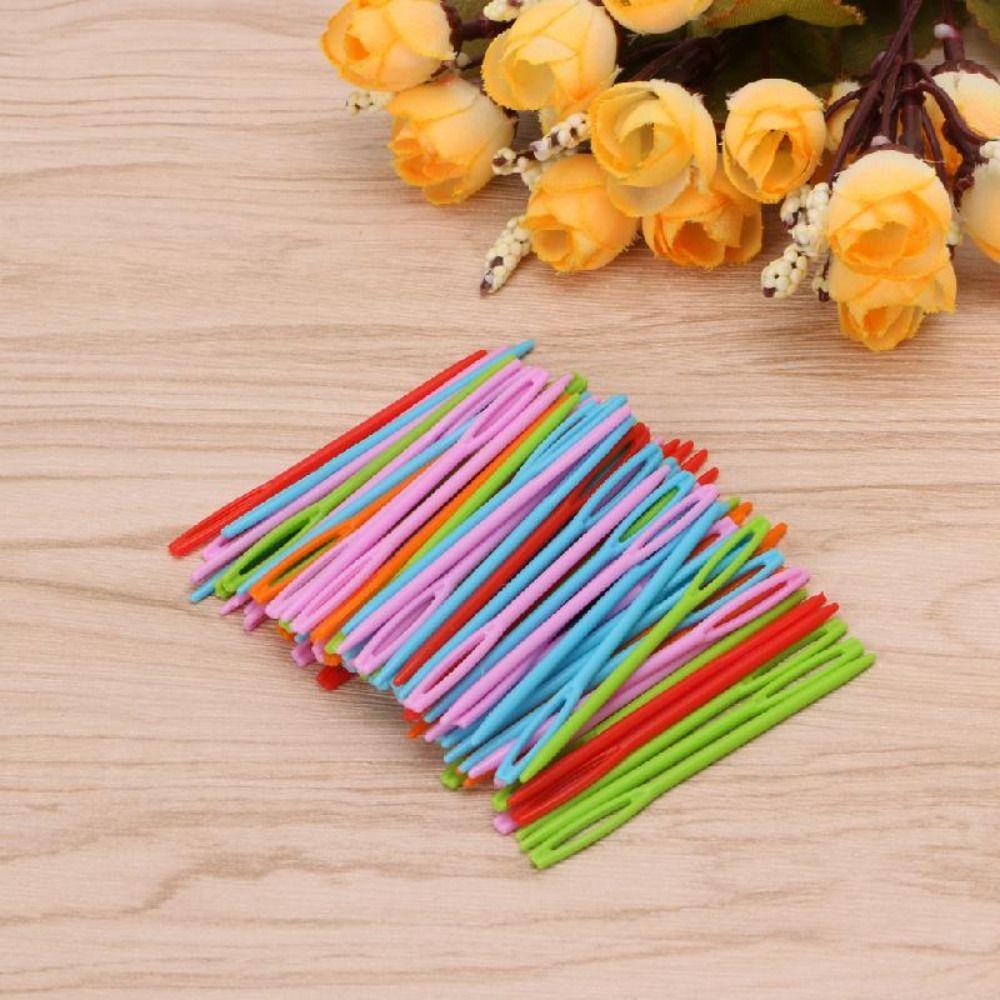Plastic Plastic Needles DIY Craft Sewing Needle Tool ABS Knitting Needles  Kids DIY Toys