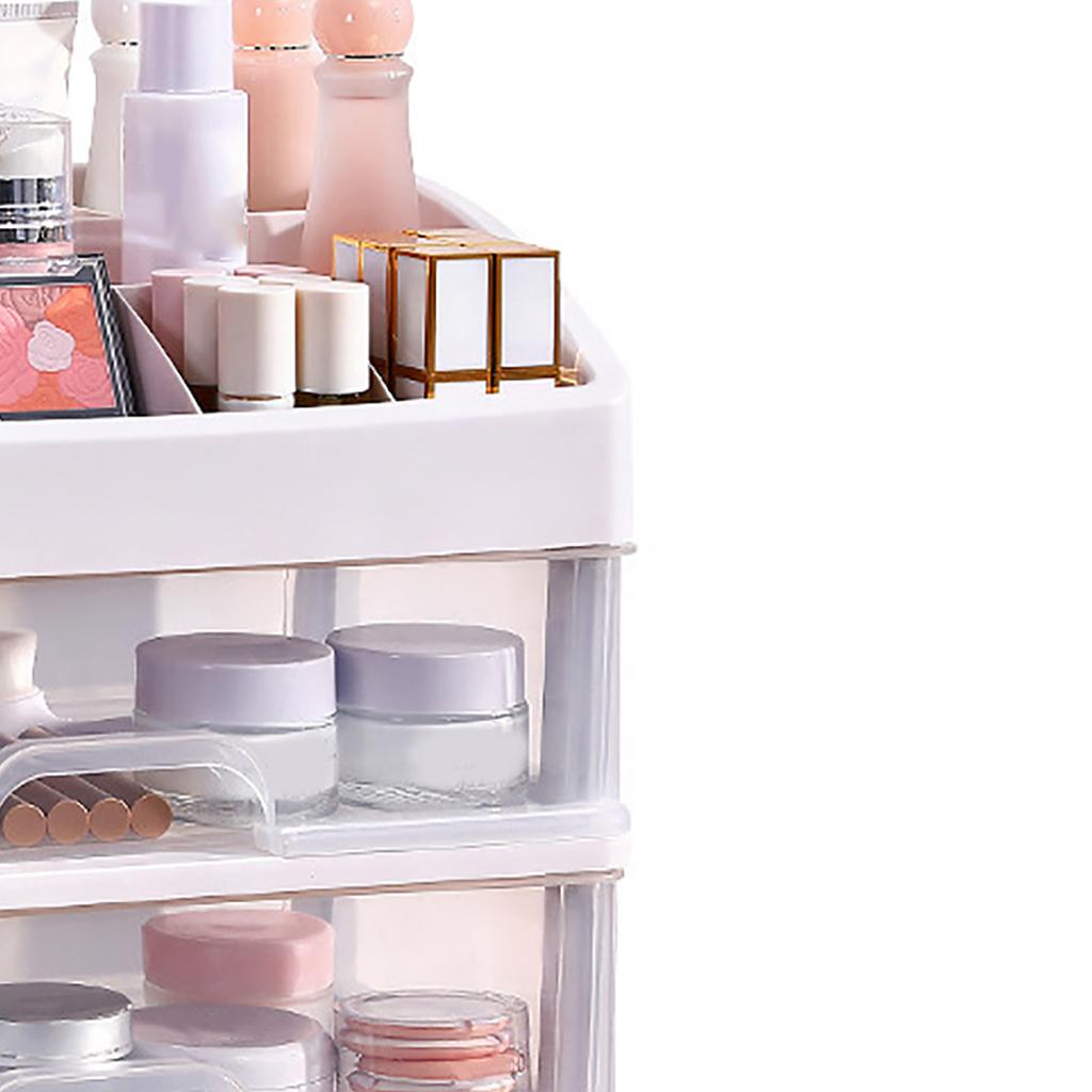 3-х уровневый ящик для хранения косметики Прозрачный пластиковый органайзер для макияжа Вместительное хранилище