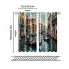 2 Pcs, Filtering Curtains (excluding Rods, Non-movable, Without Batteries) Venice Landscape for Use In Bedrooms and Living Rooms