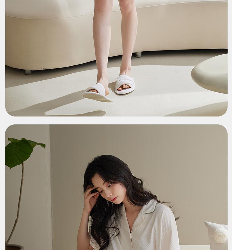 Xuan Liang Sleepwear Women's Summer Pure Cotton Short sleeved Shorts New Casual Simple White Large Home Furnishing Set