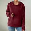 Women's Fashionable Long-sleeved Pullover And Solid-color Hooded Sweatshirt