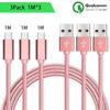 USB Type C Cable - Nylon - 1M - Compatible Samsung Galaxy and Huawei - Pink Color - Durable