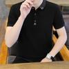 Summer New Pure Cotton Business Men's Short-sleeved T-shirt Printed Casual Youth Lapel Men's Polo Shirt for Men