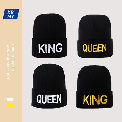 Уличный стиль хип-хоп тренд ВЫШИВКА ВЯЗАНАЯ ШАПКА большой окружности головы парная трендовая универсальная теплая шапка из шерсти