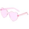 Love SUNGLASSES Sunglasses Rimless Heart-shaped One-piece Sunglasses Color Peach Heart One-piece Sunglasses
