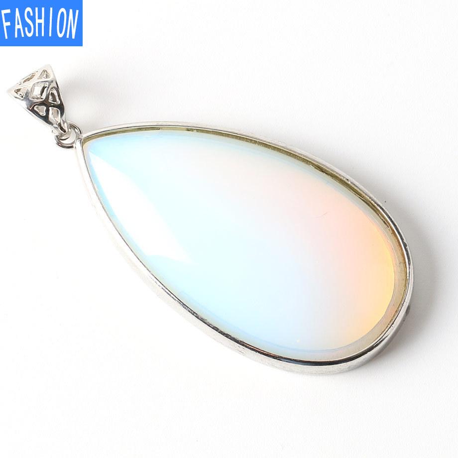 Большой кулон с каплей воды, женский натуральный камень, аметист, порошок, кристалл, лазурит, кулон, простой стиль