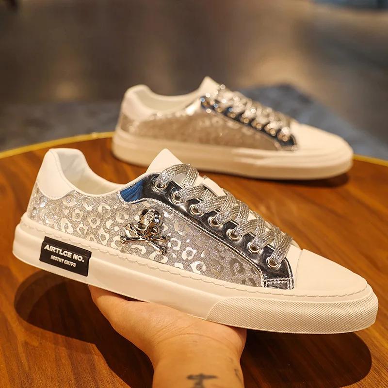 Роскошные мужские повседневные туфли Tinsel Skulls Brand Кроссовки для мужчин Кроссовки на массивных каблуках 2024 года Новые мужские дизайнерские высококачественные туфли