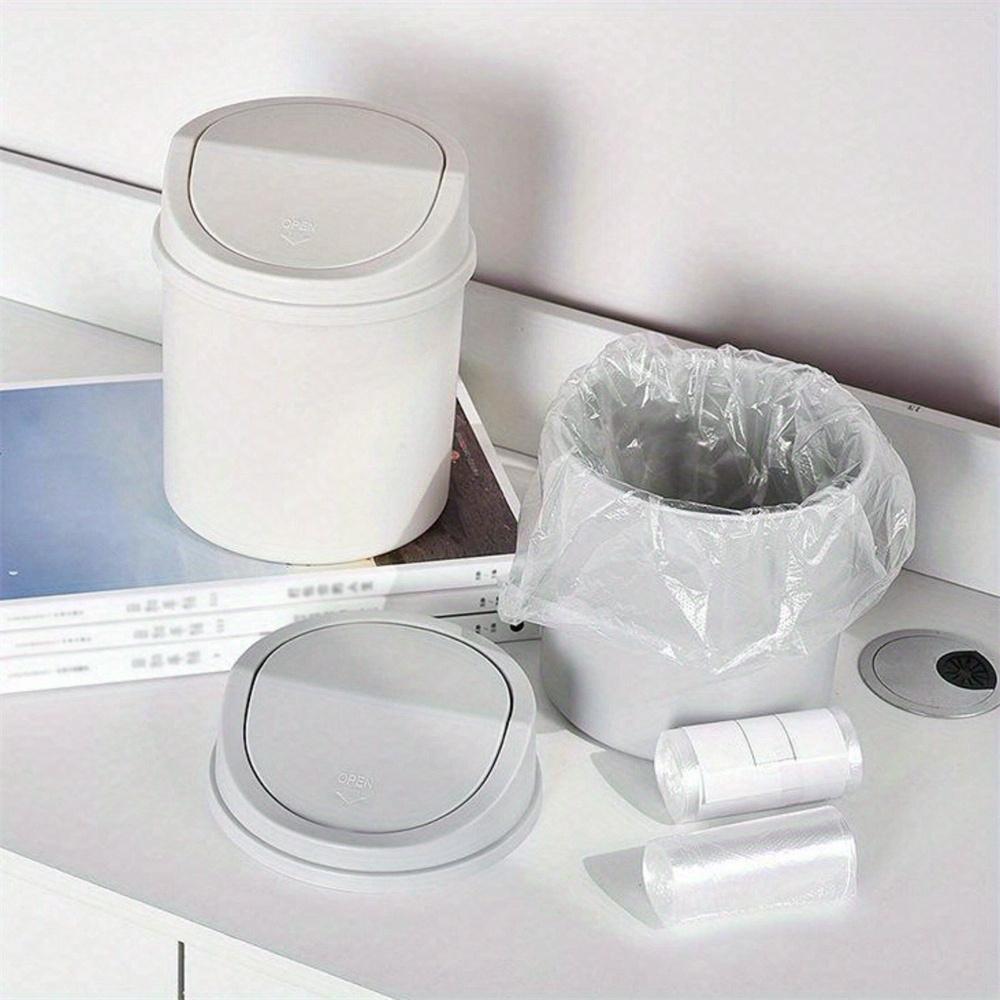 Portable Flip-top Desktop Trash Can - Space-saving, Easy-to-clean Mini Waste Basket with Lid for Home and Office Organization