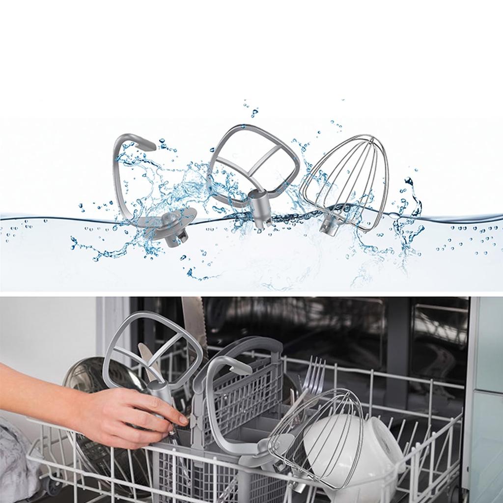 Stand Mixer Large Capacity Metal Mixer with 3 Types of Attachments Speed Adjustable KitchenAid Tabletop Mixer 6.2L Multi-Functional 3-in-1 6-Speed