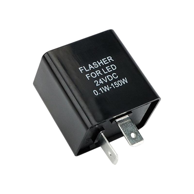 2 Pin LED Turn Signal Flasher 0.1W-150W Black Housing Replacement Part for Vehicle or Motorcycle Indicator Systems