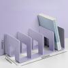 Plastic Desktop Organizer with 4 Vertical Compartments for Books and Magazines