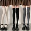 3 Pairs Women Autumn Winter Striped Knee Length Stockings Warmth Comfort Fashion Simplicity Solid Color JK Casual Socks