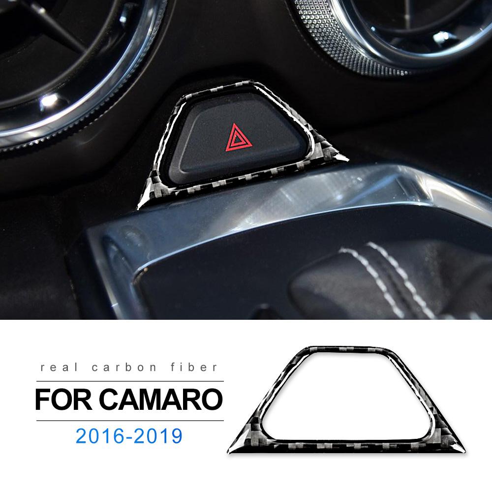 Real Soft Carbon Fiber for Chevrolet Camaro 2016 2017 2018 2019 2020 2021 2022 2023 Interior Trim Car Warning light Sticker