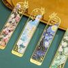 Oil Painting Metal Bookmark Metal Pagination Mark Multifunctional Reading Book Clip  Gifts