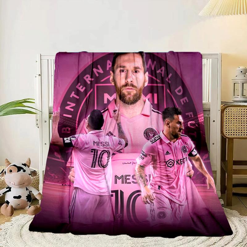 Messi's Pink  Portable Blanket/Soft Blanket Bedding Blanket Suitable for Travel Camping Living Rooms Offices Sofas Fan Gifts