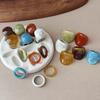 Smudge Resin Irregular Round Ring, Simple High-end Index Finger Ring, Personality Versatile Fashion Jewelry Women