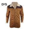 Men Jacket Large Plush Lapel Long Sleeve Vintage Suede Jacket with Pockets Zipper Up Mid-length Motorcycle Coat